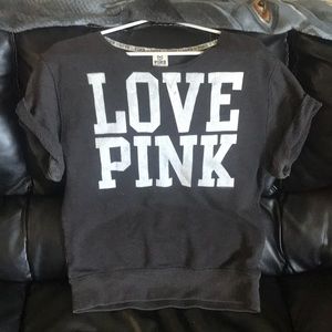 Pink short sleeve sweatshirt